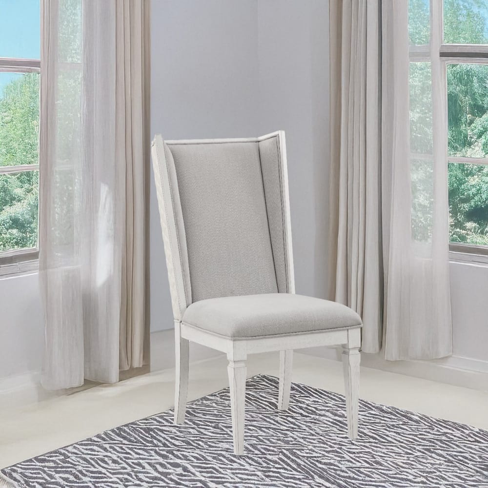 ACME Furniture - Katia - Uphostered Side Chair (Set of 2) - Light Gray Linen & Weathered White  - DN02275 view 5
