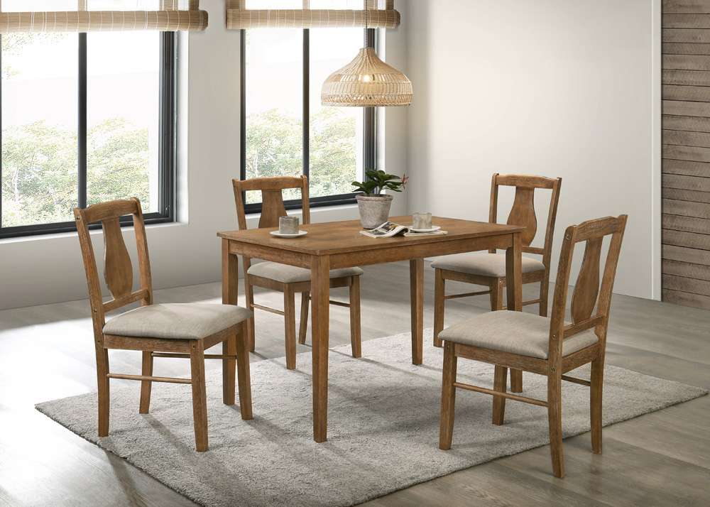 ACME Furniture - Kayee 5 PC Pack Dining Set - Weathered Oak - DN01804 veiw 1