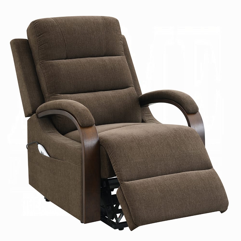 ACME Furniture - Kayla - Power Recliner w/Lift & Heating & Massage - Chocolate Chenille - LV02879 view 2