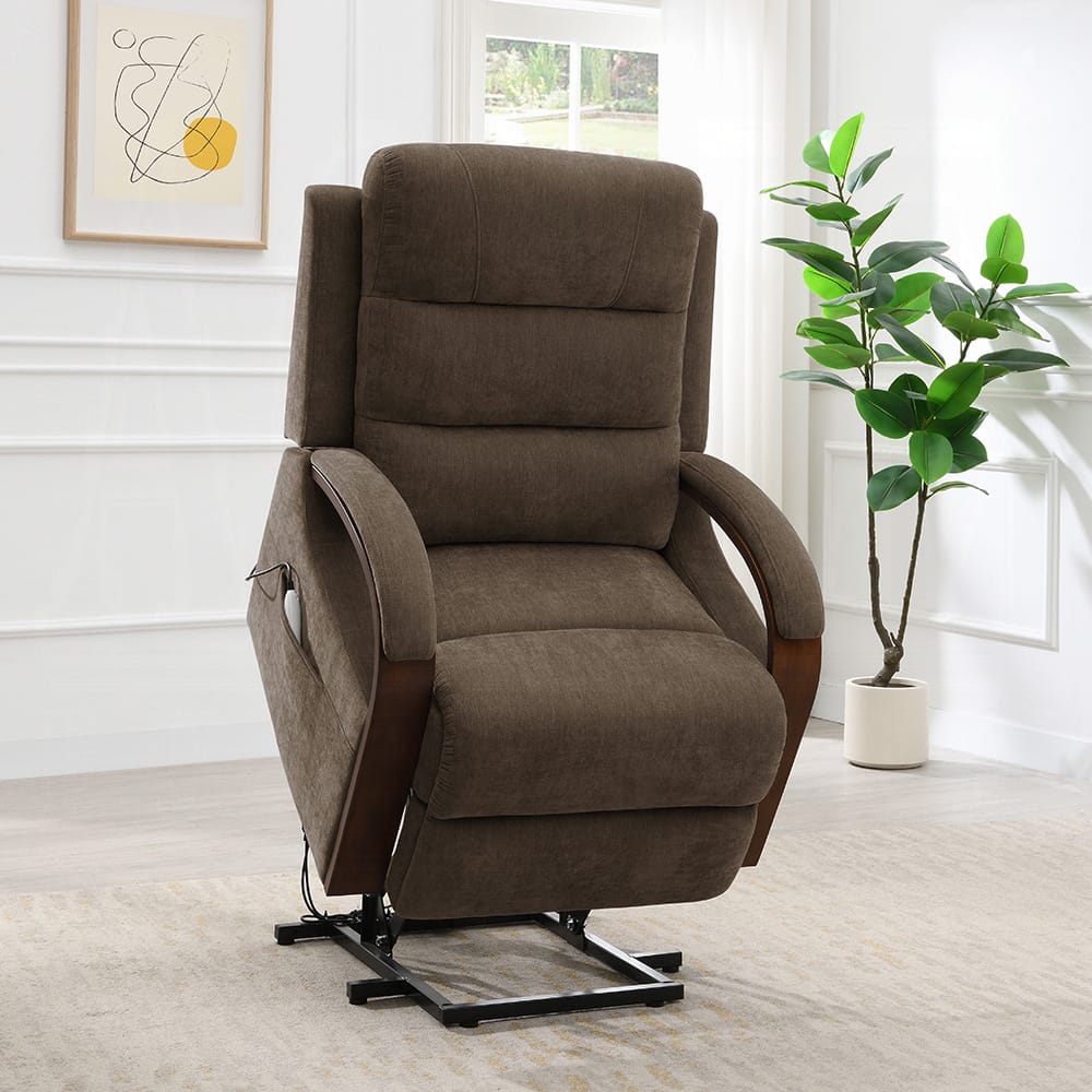 ACME Furniture - Kayla - Power Recliner w/Lift & Heating & Massage - Chocolate Chenille - LV02879 view 9