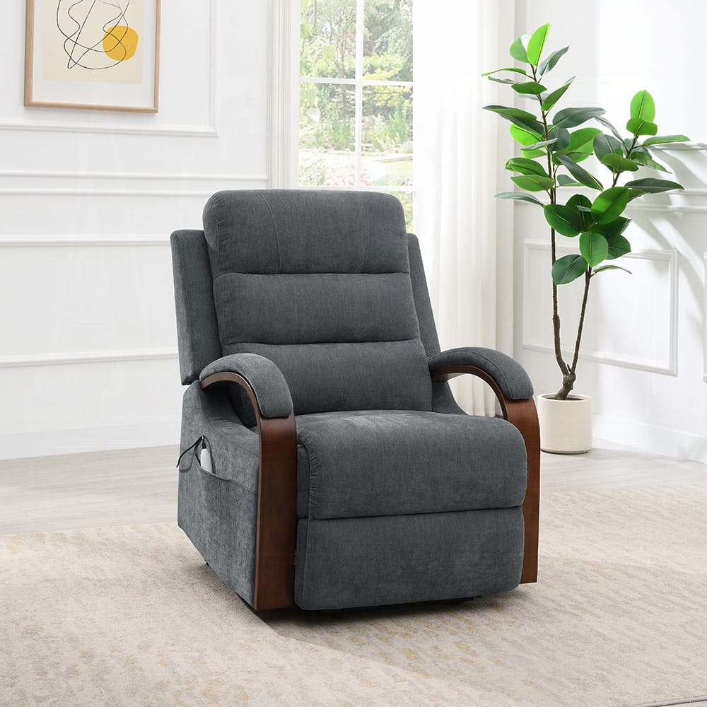 ACME Furniture - Kayla - Power Recliner w/Lift & Heating & Massage - Gray Chenille - LV02872 view 10