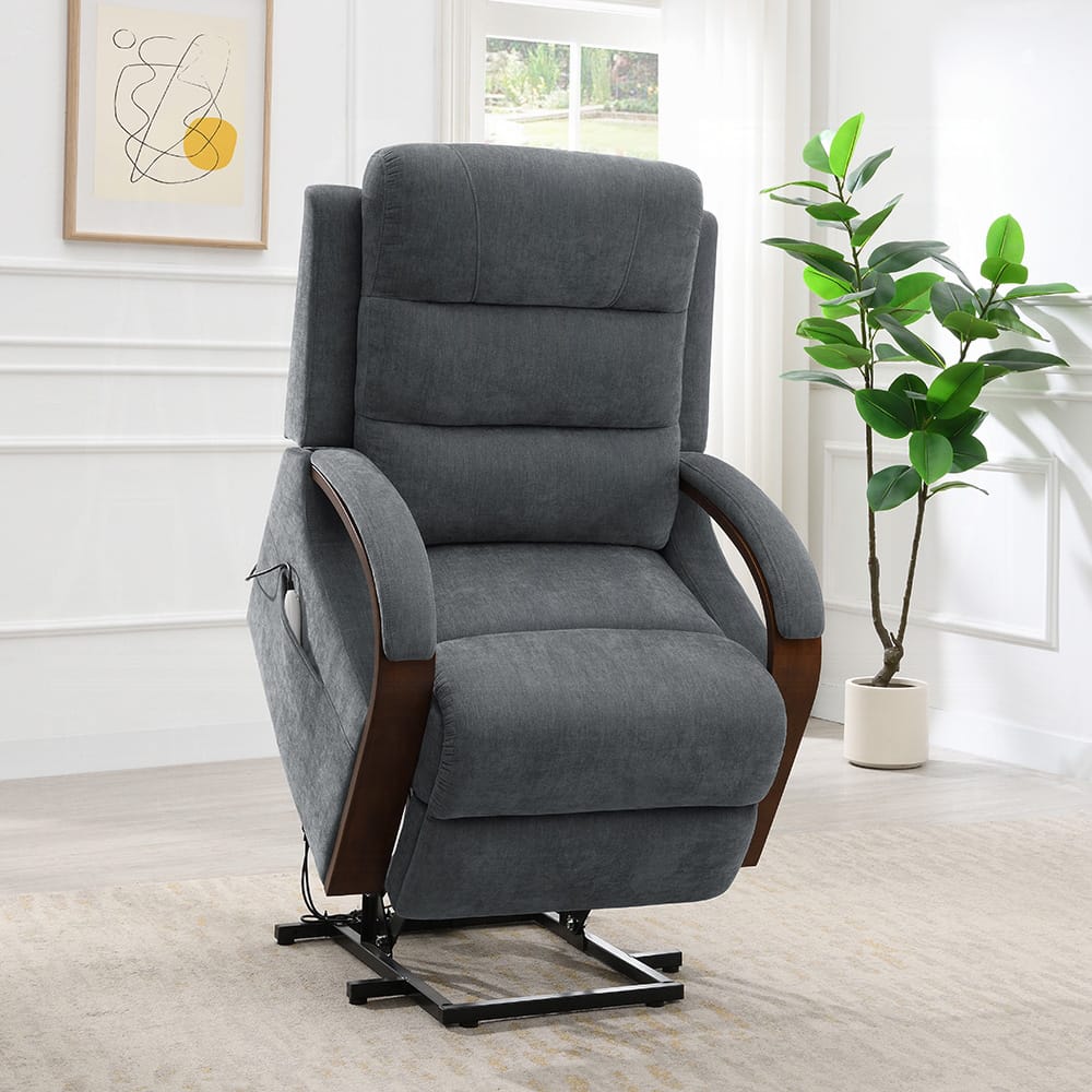 ACME Furniture - Kayla - Power Recliner w/Lift & Heating & Massage - Gray Chenille - LV02872 view 11