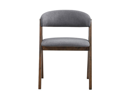 ACME Furniture - Keiki Side Chair (Set of 2) - Gray Fabric & Walnut Finish - DN02916 view 2