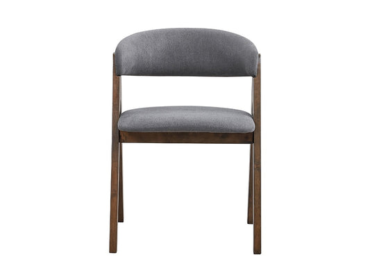 ACME Furniture - Keiki Side Chair (Set of 2) - Gray Fabric & Walnut Finish - DN02916 view 2