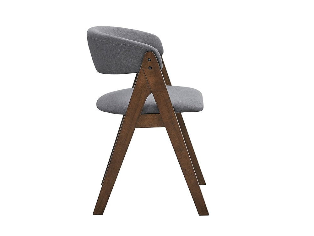 ACME Furniture - Keiki Side Chair (Set of 2) - Gray Fabric & Walnut Finish - DN02916 view 3