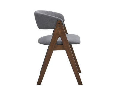 ACME Furniture - Keiki Side Chair (Set of 2) - Gray Fabric & Walnut Finish - DN02916 view 3