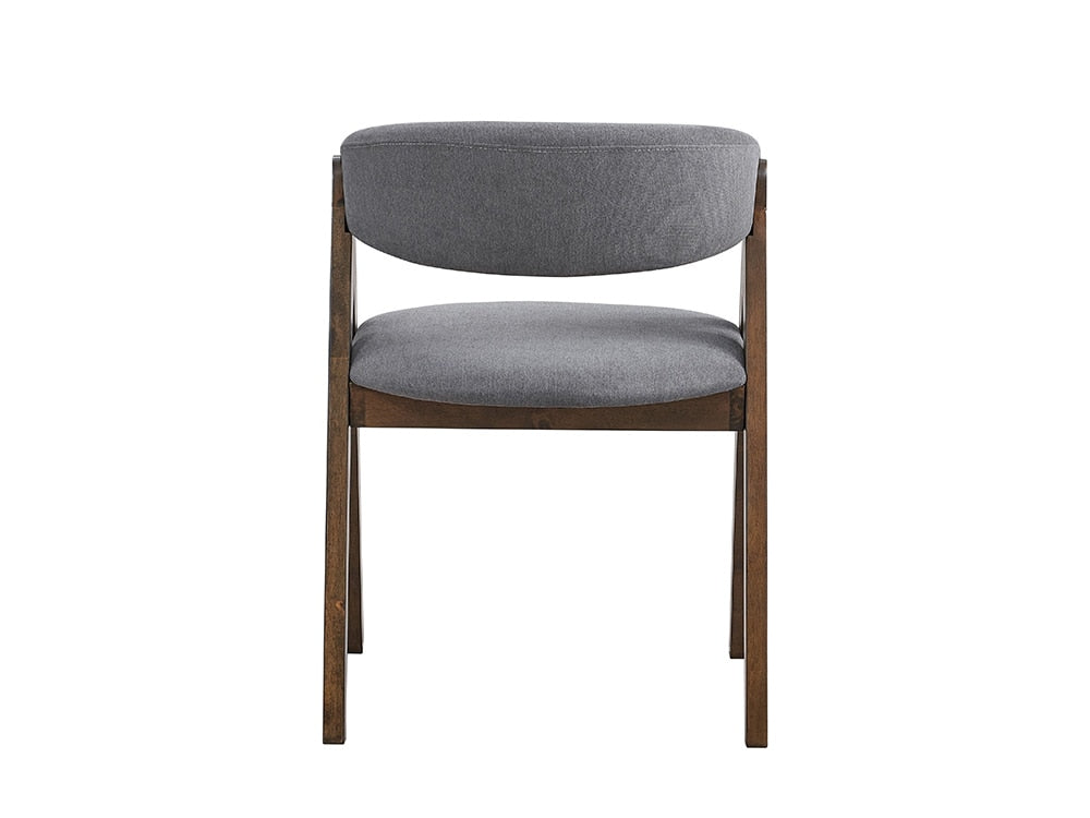 ACME Furniture - Keiki Side Chair (Set of 2) - Gray Fabric & Walnut Finish - DN02916 view 4