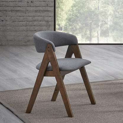 ACME Furniture - Keiki Side Chair (Set of 2) - Gray Fabric & Walnut Finish - DN02916 view 5