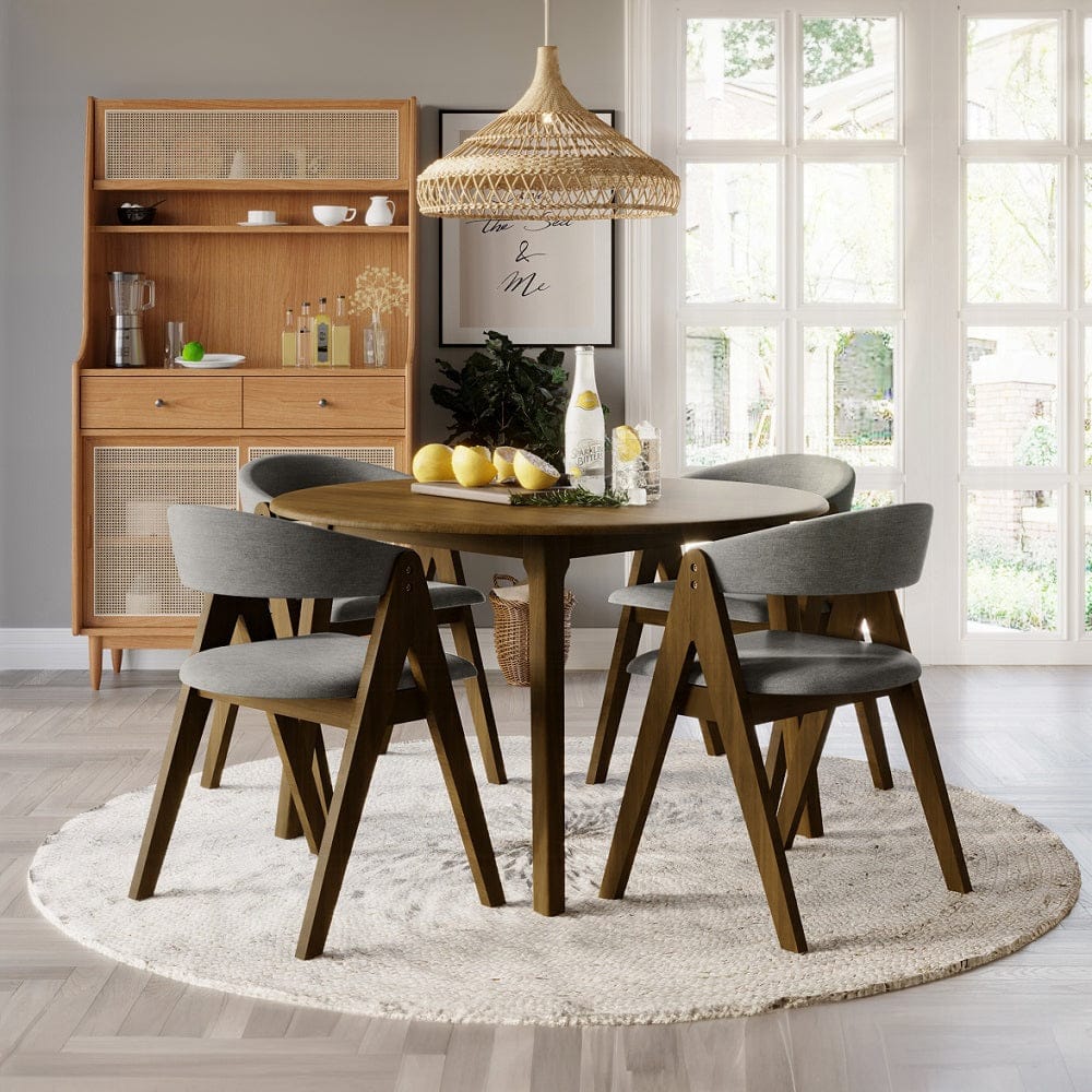 ACME Furniture - Keiki Side Chair (Set of 2) - Gray Fabric & Walnut Finish - DN02916 view 6