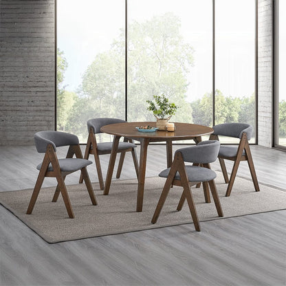 ACME Furniture - Keiki Side Chair (Set of 2) - Gray Fabric & Walnut Finish - DN02916 view 7