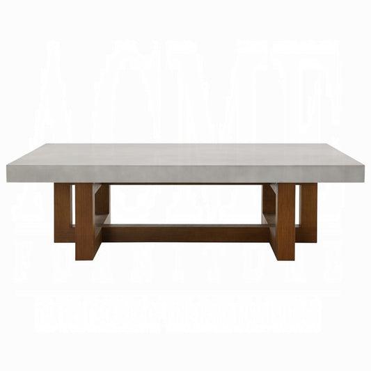 ACME Furniture - Keven Coffee Table - Faux Concrete Top & Walnut Finish - LV03015 veiw 2