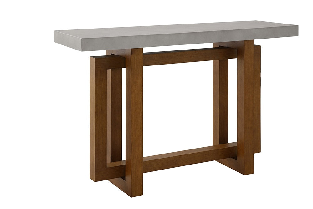 ACME Furniture - Keven Sofa Table - Faux Concrete Top & Walnut Finish - LV03017 view 1