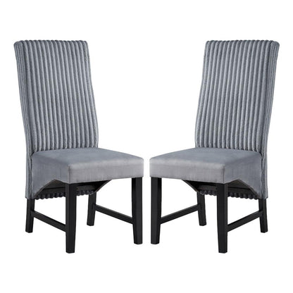 ACME Furniture - Kini Side Chair (Set of 2) - Gray Corduroy & Black Finish - DN04346 veiw 1