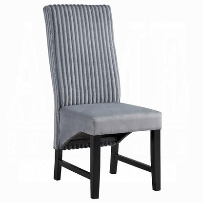 ACME Furniture - Kini Side Chair (Set of 2) - Gray Corduroy & Black Finish - DN04346 veiw 2