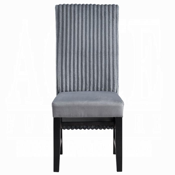 ACME Furniture - Kini Side Chair (Set of 2) - Gray Corduroy & Black Finish - DN04346 veiw 3