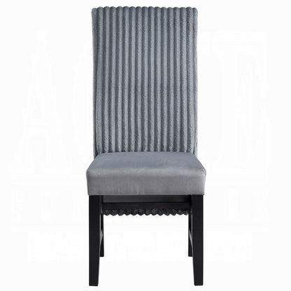 ACME Furniture - Kini Side Chair (Set of 2) - Gray Corduroy & Black Finish - DN04346 veiw 3