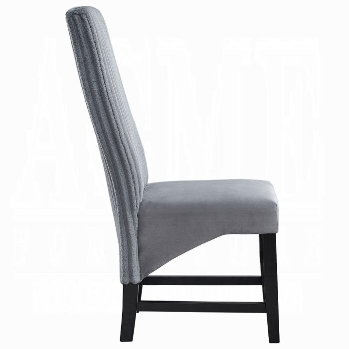 ACME Furniture - Kini Side Chair (Set of 2) - Gray Corduroy & Black Finish - DN04346 veiw 4