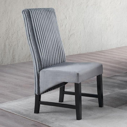 ACME Furniture - Kini Side Chair (Set of 2) - Gray Corduroy & Black Finish - DN04346 veiw 6