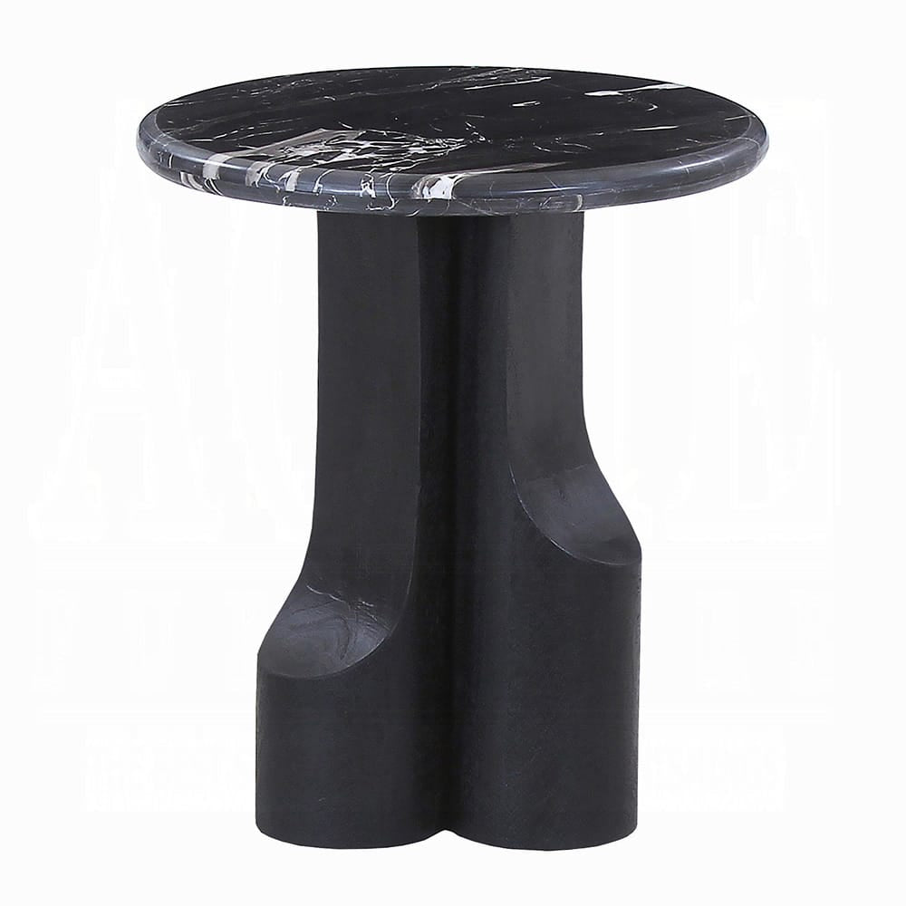 ACME Furniture - Kinton - End Table w/Natural Marble Top - Natural Marble Top &  Black Mercana - LV04786 view 1
