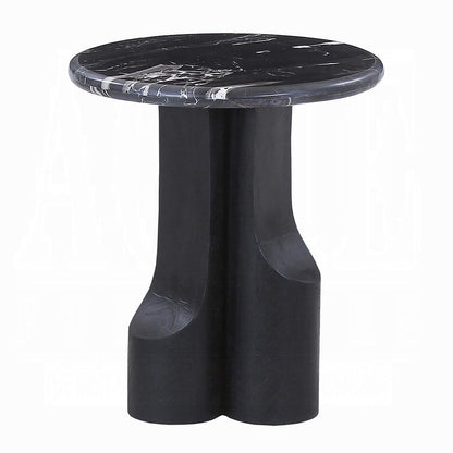 ACME Furniture - Kinton - End Table w/Natural Marble Top - Natural Marble Top &  Black Mercana - LV04786 view 1