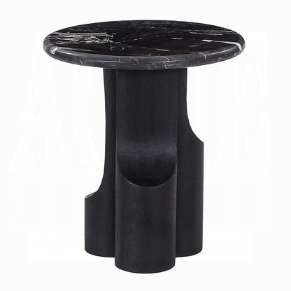 ACME Furniture - Kinton - End Table w/Natural Marble Top - Natural Marble Top &  Black Mercana - LV04786 view 2