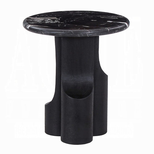 ACME Furniture - Kinton - End Table w/Natural Marble Top - Natural Marble Top &  Black Mercana - LV04786 view 2