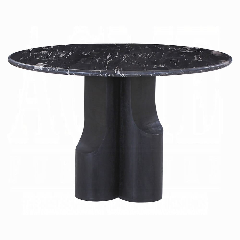 ACME Furniture - Kinton - Round Dining Table w/Natural Marble Top - Natural Marble Top &  Black Mercana - DN04795 view 2