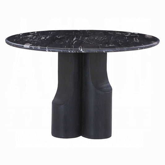 ACME Furniture - Kinton - Round Dining Table w/Natural Marble Top - Natural Marble Top &  Black Mercana - DN04795 view 2