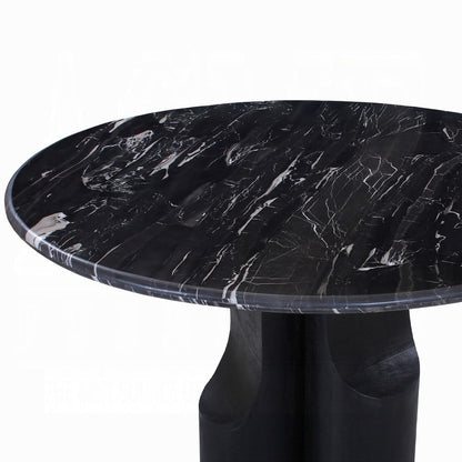 ACME Furniture - Kinton - Round Dining Table w/Natural Marble Top - Natural Marble Top &  Black Mercana - DN04795 view 3