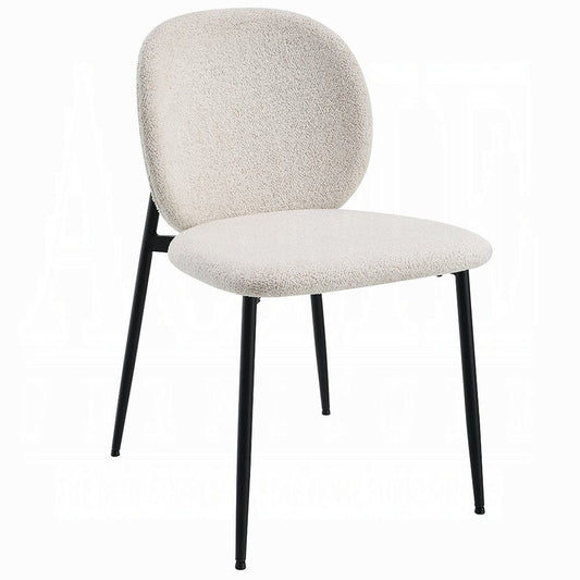 ACME Furniture - Klaus Side Chair (Set of 2) - White Fabric & Black Finish - DN03046 view 1