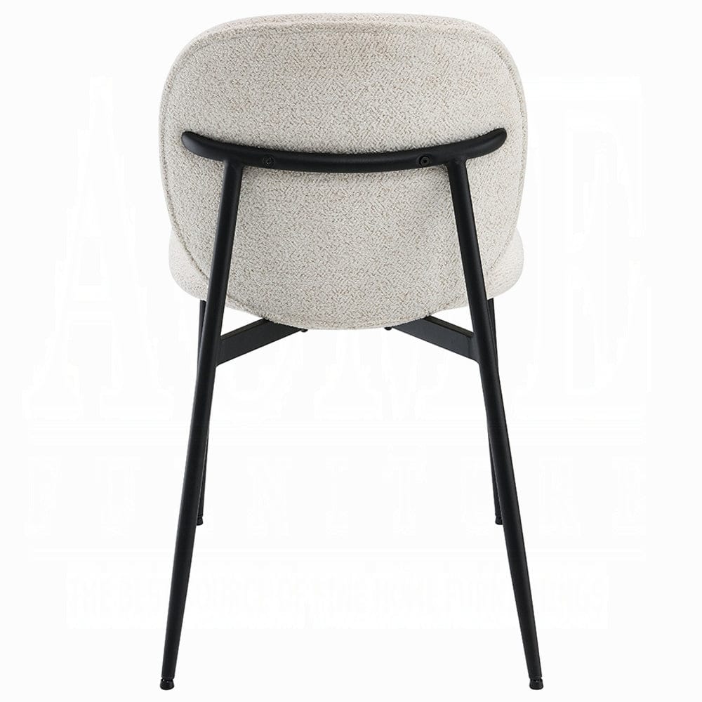 ACME Furniture - Klaus Side Chair (Set of 2) - White Fabric & Black Finish - DN03046 view 4