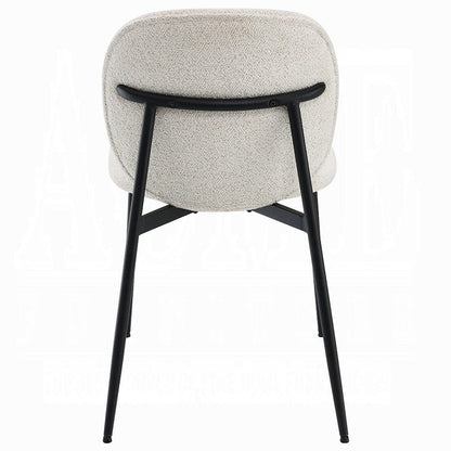 ACME Furniture - Klaus Side Chair (Set of 2) - White Fabric & Black Finish - DN03046 view 4
