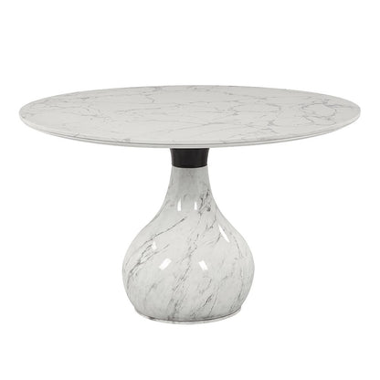 ACME Furniture - Koen - Round Dining Table - Engineering Marble Top, White & Black  - DN04055 view 1