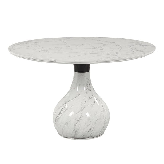 ACME Furniture - Koen - Round Dining Table - Engineering Marble Top, White & Black  - DN04055 view 1