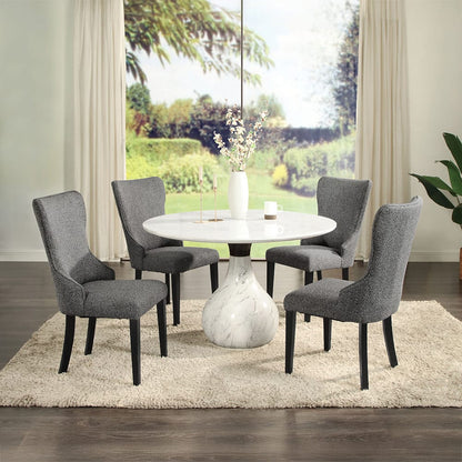 ACME Furniture - Koen - Round Dining Table - Engineering Marble Top, White & Black  - DN04055 view 5