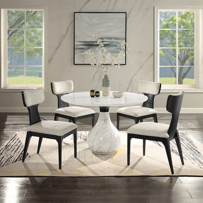 ACME Furniture - Koen - Round Dining Table - Engineering Marble Top, White & Black  - DN04055 view 6