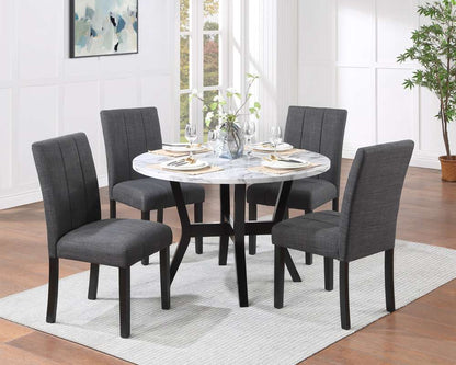 ACME Furniture - Kusa 5PC Pack Dining Set - Engineering Stone & Black - DN02014 veiw 1