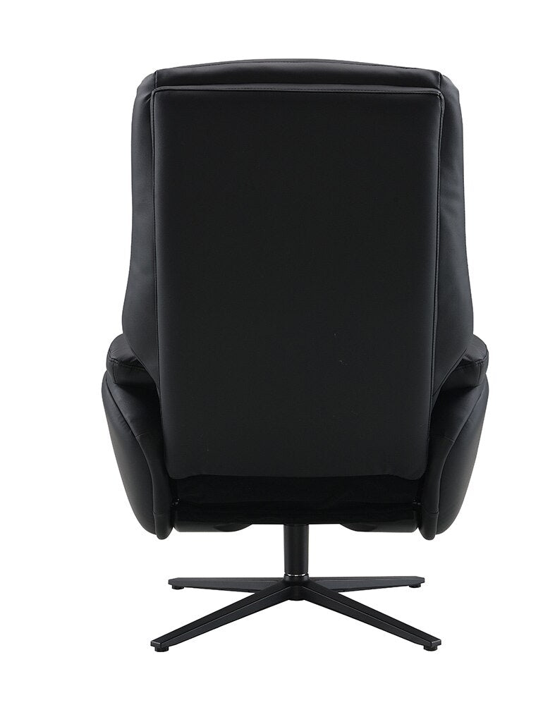 ACME Furniture - Labonita Accent Chair w/Swivel & Ottoman - Black Top Grain Leather & Black Finish - AC02992 veiw 7