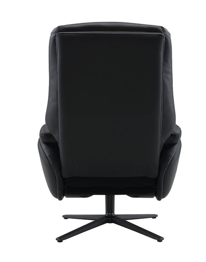 ACME Furniture - Labonita Accent Chair w/Swivel & Ottoman - Black Top Grain Leather & Black Finish - AC02992 veiw 7