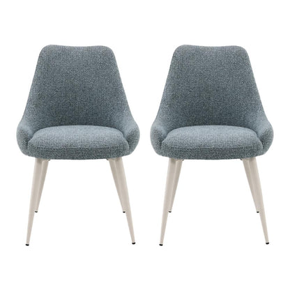 ACME Furniture - Laela Side Chair (Set of 2) - Light Blue Boucle & White Finish - DN03696 view 1
