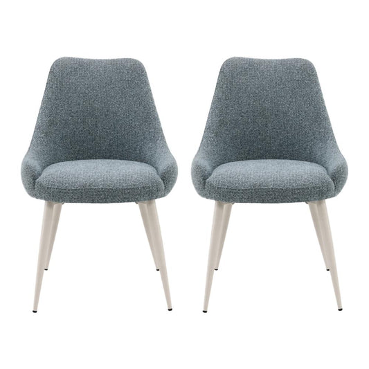 ACME Furniture - Laela Side Chair (Set of 2) - Light Blue Boucle & White Finish - DN03696 view 1