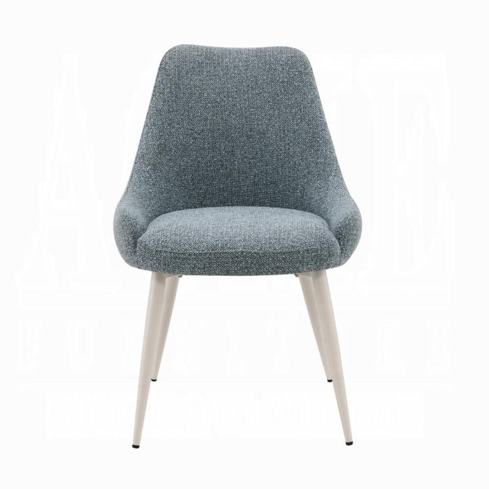 ACME Furniture - Laela Side Chair (Set of 2) - Light Blue Boucle & White Finish - DN03696 view 2