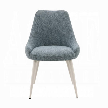 ACME Furniture - Laela Side Chair (Set of 2) - Light Blue Boucle & White Finish - DN03696 view 2