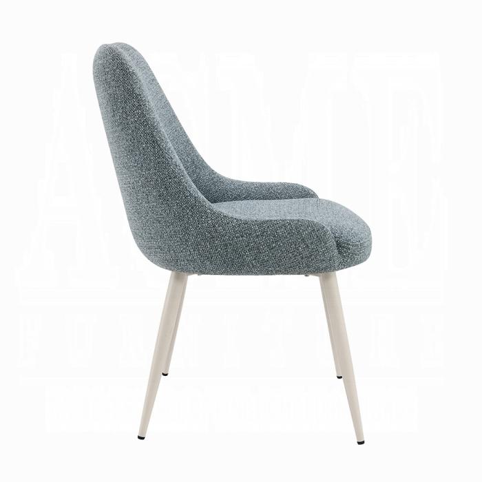 ACME Furniture - Laela Side Chair (Set of 2) - Light Blue Boucle & White Finish - DN03696 view 3