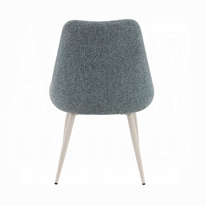 ACME Furniture - Laela Side Chair (Set of 2) - Light Blue Boucle & White Finish - DN03696 view 4