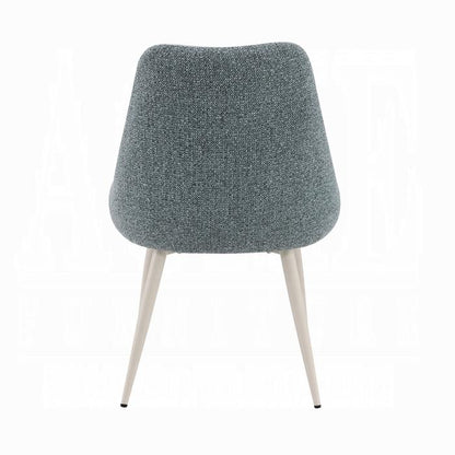 ACME Furniture - Laela Side Chair (Set of 2) - Light Blue Boucle & White Finish - DN03696 view 4