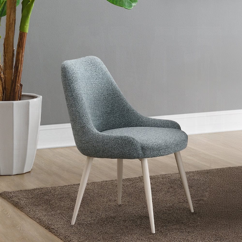 ACME Furniture - Laela Side Chair (Set of 2) - Light Blue Boucle & White Finish - DN03696 view 5