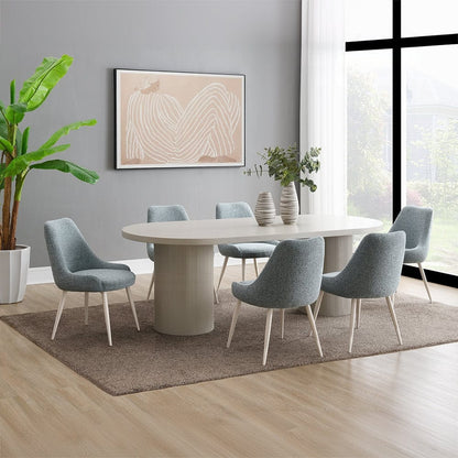 ACME Furniture - Laela Side Chair (Set of 2) - Light Blue Boucle & White Finish - DN03696 view 6