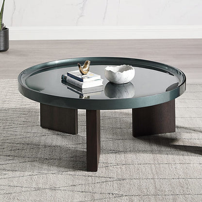 ACME Furniture - Lakita - Coffee Table - Blackish Green/ Dark Blond High Gloss & Smoked Oak  - LV04405 view 4