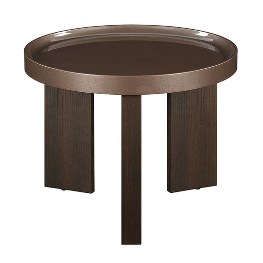ACME Furniture - Lakita - End Table - Dark Blond High Gloss & Smoked Oak  - LV04406 view 2